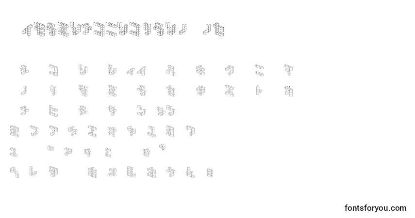 Schriftart DemoncubicblockNkp – Alphabet, Zahlen, spezielle Symbole