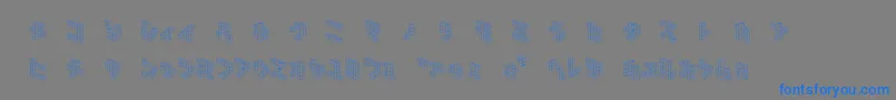 DemoncubicblockNkp Font – Blue Fonts on Gray Background