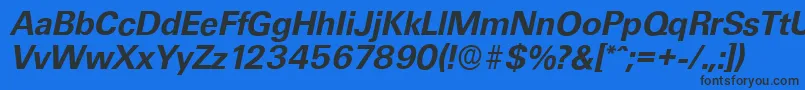 UltimateserialBolditalic Font – Black Fonts on Blue Background