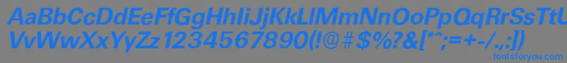 UltimateserialBolditalic Font – Blue Fonts on Gray Background