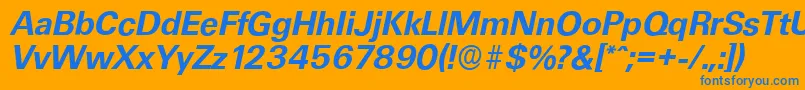 UltimateserialBolditalic Font – Blue Fonts on Orange Background