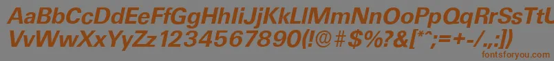 UltimateserialBolditalic Font – Brown Fonts on Gray Background