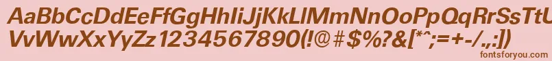 UltimateserialBolditalic Font – Brown Fonts on Pink Background