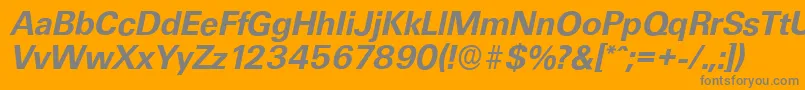 Lisätietoja UltimateserialBolditalic-fontista UltimateserialBolditalic-fontti – harmaat kirjasimet oranssilla taustalla