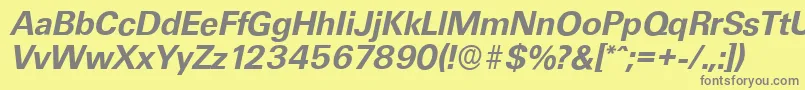 UltimateserialBolditalic Font – Gray Fonts on Yellow Background