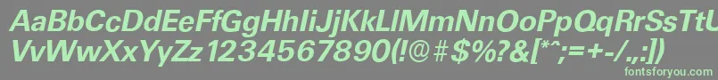 UltimateserialBolditalic Font – Green Fonts on Gray Background