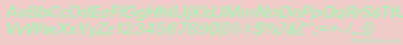 UltimateserialBolditalic Font – Green Fonts on Pink Background