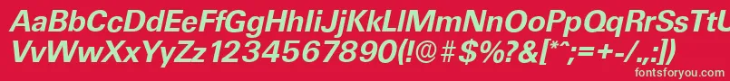 UltimateserialBolditalic Font – Green Fonts on Red Background