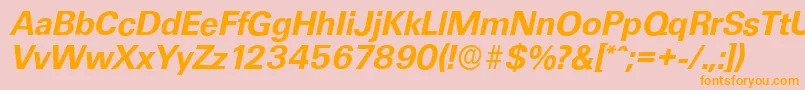 UltimateserialBolditalic Font – Orange Fonts on Pink Background