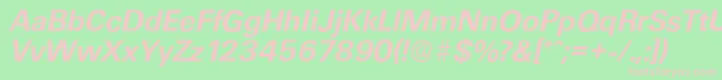 UltimateserialBolditalic Font – Pink Fonts on Green Background