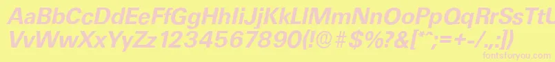 UltimateserialBolditalic Font – Pink Fonts on Yellow Background