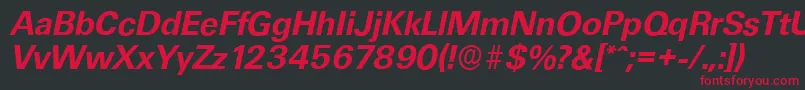 フォントUltimateserialBolditalic – 黒い背景に赤い文字