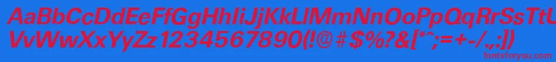 UltimateserialBolditalic Font – Red Fonts on Blue Background