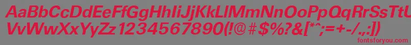 UltimateserialBolditalic Font – Red Fonts on Gray Background