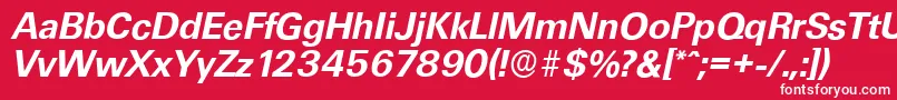 Czcionka UltimateserialBolditalic – białe czcionki na czerwonym tle