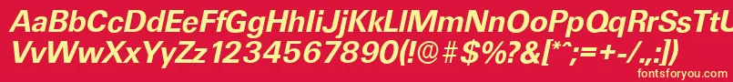 UltimateserialBolditalic Font – Yellow Fonts on Red Background