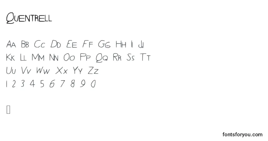 Schriftart Quentrell – Alphabet, Zahlen, spezielle Symbole