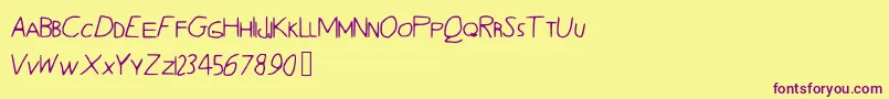 Quentrell Font – Purple Fonts on Yellow Background