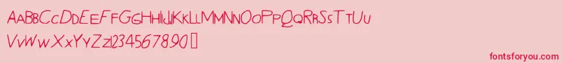 フォントQuentrell – ピンクの背景に赤い文字