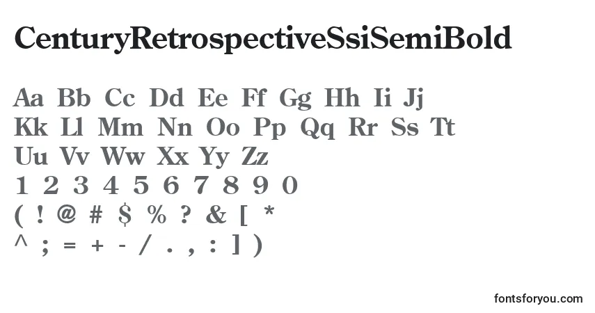 Шрифт CenturyRetrospectiveSsiSemiBold – алфавит, цифры, специальные символы