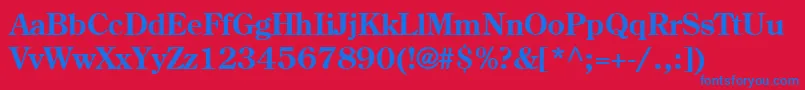 CenturyRetrospectiveSsiSemiBold-Schriftart – Blaue Schriften auf rotem Hintergrund