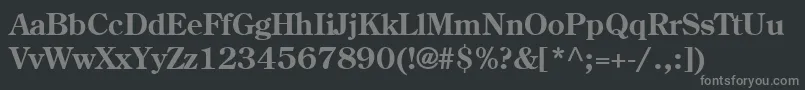 CenturyRetrospectiveSsiSemiBold-fontti – harmaat kirjasimet mustalla taustalla