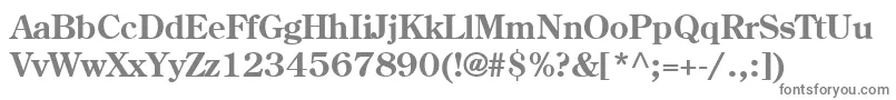CenturyRetrospectiveSsiSemiBold-fontti – harmaat kirjasimet valkoisella taustalla