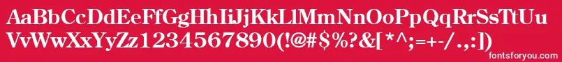 フォントCenturyRetrospectiveSsiSemiBold – 赤い背景に白い文字