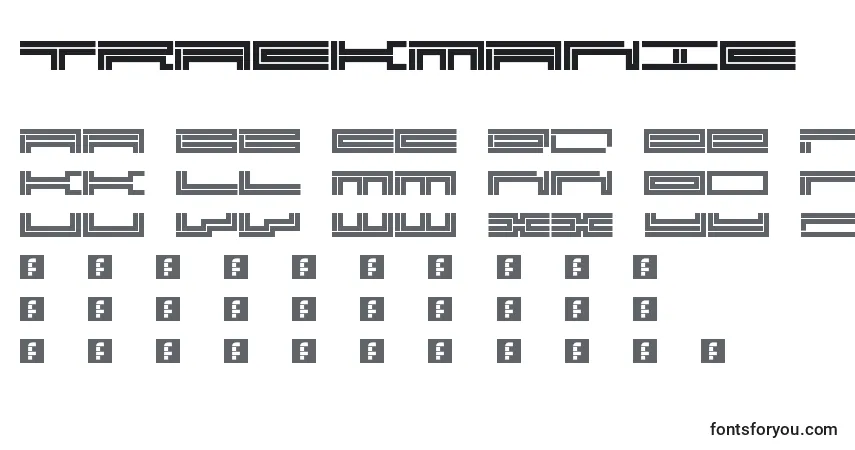 Trackmanic Font – alphabet, numbers, special characters