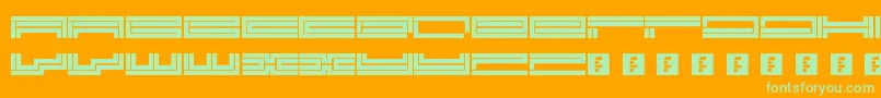 Fonte Trackmanic – fontes verdes em um fundo laranja