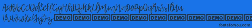 Шрифт AlbretDemo – чёрные шрифты на синем фоне