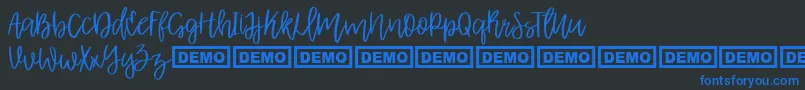 AlbretDemo Font – Blue Fonts on Black Background