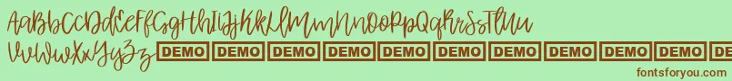 Шрифт AlbretDemo – коричневые шрифты на зелёном фоне