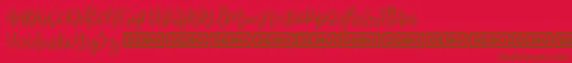 Saiba mais sobre a fonte AlbretDemo Fonte AlbretDemo – fontes marrons em um fundo vermelho