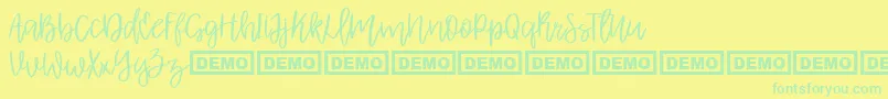 AlbretDemo Font – Green Fonts on Yellow Background