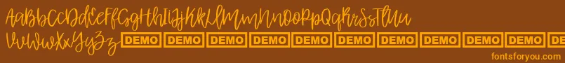 Шрифт AlbretDemo – оранжевые шрифты на коричневом фоне