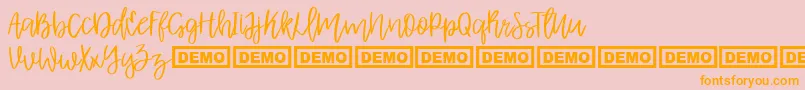 AlbretDemo Font – Orange Fonts on Pink Background