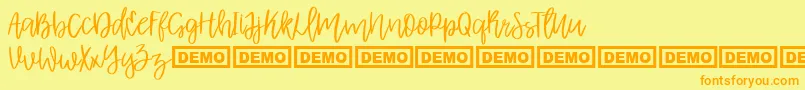 Fonte AlbretDemo – fontes laranjas em um fundo amarelo