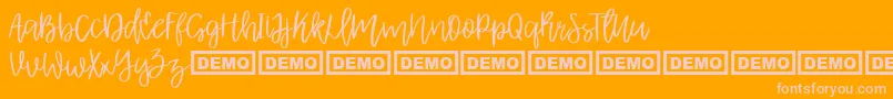 Шрифт AlbretDemo – розовые шрифты на оранжевом фоне