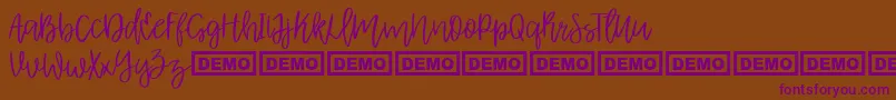 AlbretDemo Font – Purple Fonts on Brown Background