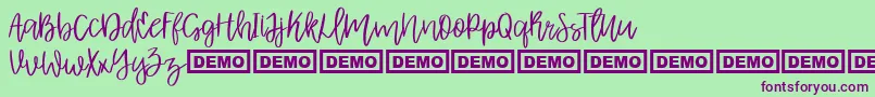 AlbretDemo Font – Purple Fonts on Green Background