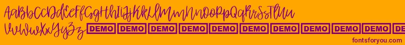 AlbretDemo Font – Purple Fonts on Orange Background