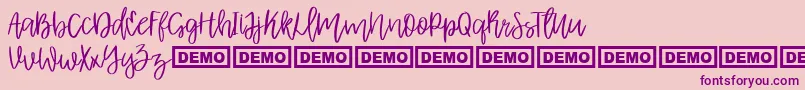 AlbretDemo Font – Purple Fonts on Pink Background