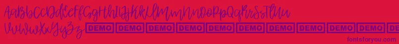AlbretDemo-fontti – violetit fontit punaisella taustalla