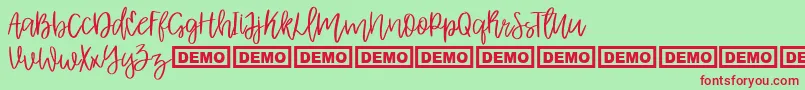 Шрифт AlbretDemo – красные шрифты на зелёном фоне