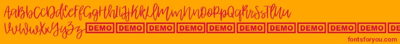 Fonte AlbretDemo – fontes vermelhas em um fundo laranja