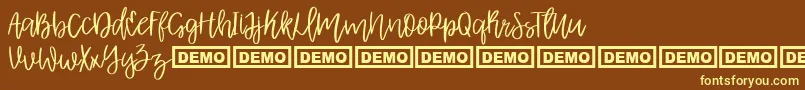 AlbretDemo Font – Yellow Fonts on Brown Background