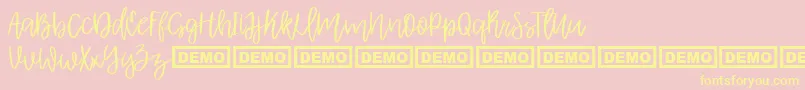 Lisätietoja AlbretDemo-fontista AlbretDemo-fontti – keltaiset fontit vaaleanpunaisella taustalla
