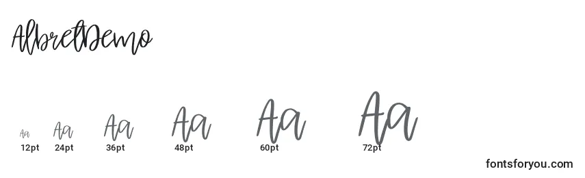 AlbretDemo Font Sizes