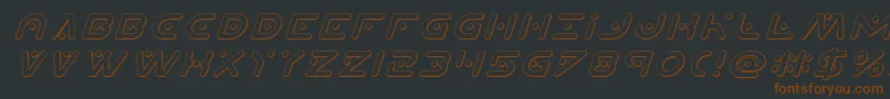 Planetx3Dital-fontti – ruskeat fontit mustalla taustalla